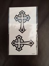 Gran cruz celta cruces iconos arte corporal tatuaje falso temporal segunda mano  Embacar hacia Mexico