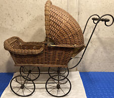 Antique/Vintage Victorian Baby Doll Carriage / Buggy Stroller Metal /Wicker Wood for sale  Boalsburg