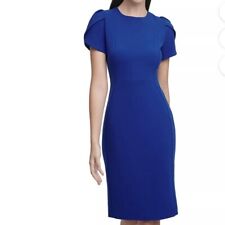 Vestido justo Calvin Klein azul royal manga tulipa tamanho 14 comprar usado  Enviando para Brazil