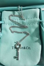 Authentic Tiffany & Co  925 Silver Heart Key Charm Necklace/Pendant 17'' for sale  UK