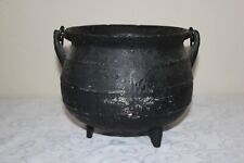 Antigua olla de mango de caldero primitivo antiguo caldero negro de hierro fundido de 3 patas vintage antiguo segunda mano  Embacar hacia Mexico