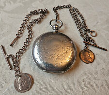 Working Massive F. Jacot Matile Locle Hunter Case Pocket Watch 15 Ruby Key Wind, used for sale  Shipping to South Africa