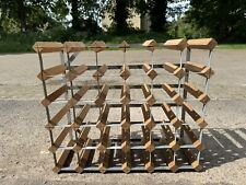Large Vintage Wooden And Metal 30 Bottle Wine Rack 62cm By 52cm By 22cm for sale  Shipping to South Africa