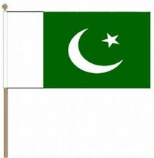 Pakistan Large Hand Waving Flag With Wooden Pole Stick 18" x 12" for sale  Shipping to South Africa