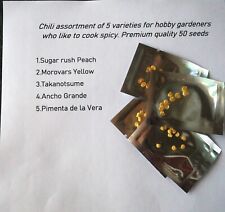 Conjunto de 5 variedades de sementes de pimenta 50 peças. sementes para jardim e varanda. #S4 comprar usado  Enviando para Brazil