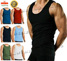 3/6 PK Mens Vests Classic Sports 100% Cotton Tank Tops Summer Training GYM S-2XL for sale  MANCHESTER