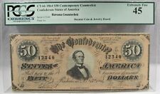 1864 $50 CT-66 Guerra Civil Confederada Tesoro de billetes falsos PC-182 segunda mano  Embacar hacia Mexico
