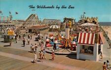 Used, Wildwoods by the Sea, NJ Roller Coaster HUNT'S PIER Rides 1977 Vintage Postcard for sale  Shipping to South Africa
