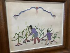 Jaunito John Concha Taos Pueblo 1941 Figuras Trabalhando Pintura de Milho Boa Nuvem comprar usado  Enviando para Brazil