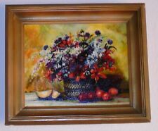 Obraz olejny ręcznie malowany, kwiaty 33x41 w ramie 47x55 wysyłka bezpłatna na sprzedaż  PL