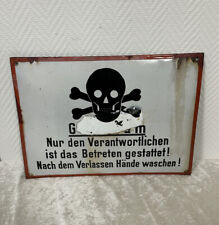 Emaille schild warnschild gebraucht kaufen  Berlin