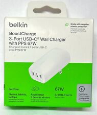 Carregador de parede Belkin 3 portas USB-C com PPS 67W, branco para Macbook/Laptop/iPhone 15 comprar usado  Enviando para Brazil