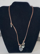 Used, Miglio Heart & Key Pendant Leather Strap Charm Necklace In Very Good Condition for sale  Shipping to South Africa