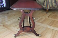 Rare Coffee Table Lyre Harp Base, Sheraton Style Table On Caster Wheels and... for sale  Shipping to South Africa