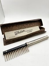 VINTAGE WHITES ELECTRIC HAIR COMB BRUSH BOXED WITH INSTRUCTIONS, used for sale  Shipping to South Africa
