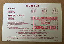 Humber hawk super for sale  NOTTINGHAM