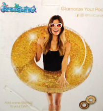 NEW Pool Candy Gold 48 inch Jumbo Inflatable Glitter Beach and Pool Tube Float for sale  Shipping to South Africa