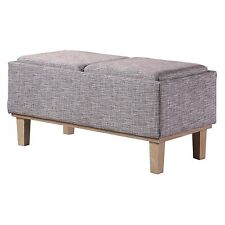 upholstered gray bench for sale  USA