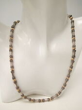 Exquisite 9ct Yellow Gold  & Sterling Silver Necklace Rare Beaded Design 34.9g for sale  Shipping to South Africa