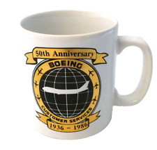 Caneca xícara de café Boeing 50º aniversário 1936-1986 atendimento ao cliente 10 oz., usado comprar usado  Enviando para Brazil