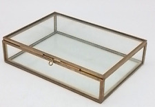 Caja de Guardabosques de Vidrio de Colección, Organizador de Exhibición de Joyería Caja Tapa de Vanidad segunda mano  Embacar hacia Argentina