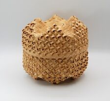 Used, Tribal Filipino Basket Ifugao Plaited Geometric Facets Lidded Natural Fiber for sale  Shipping to South Africa
