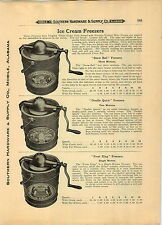 1910 papel ad 4 Pg Ice Cream congeladores Makers Bola De Nieve Doble rápida Frost King, usado segunda mano  Embacar hacia Spain