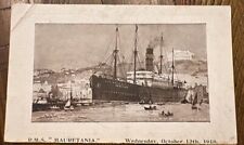 Cartão postal antigo navio RMS Mauritânia outubro 1910  comprar usado  Enviando para Brazil