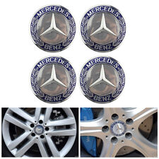 4 Caches Moyeu Pour Mercedes Benz 75 mm bleu Logo Embleme Jante Centre De Roue d'occasion  France