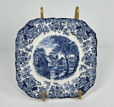 Used, Vintage Johnson Bros. MILL STREAM Blue Porcelain Square Salad Plate 7 7/8" for sale  Shipping to South Africa