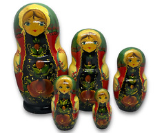 BONECAS RUSSAS DE ANINHAMENTO MATRYOSHKA 6" madeira pintada à mão - Feitas na URSS - Conjunto de 5 comprar usado  Enviando para Brazil