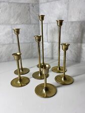 Vintage Lot Of 7 Brass Candle Holders Graduated Size Candlestick Set Tapered for sale  Shipping to South Africa
