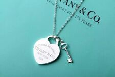 Return to Tiffany & Co. Heart tag and Silver Key Pendant Necklace Silver for sale  LEIGH-ON-SEA