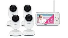 VTech 4 Camera Video Baby Monitor with 5" Screen and 1000 feet Range & Temp Sens for sale  Shipping to South Africa