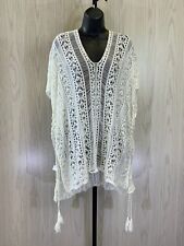 Blusa de natação feminina de crochê com cadarço, tamanho único, branca NOVA comprar usado  Enviando para Brazil