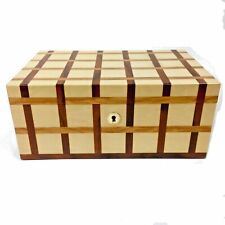 Ercolano Sofia Jewelry Box Large Inlayed Wood Checkered Grid Brown for sale  Shipping to South Africa