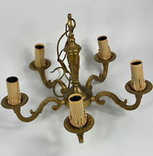 Candelabro de teto elétrico vintage francês 5 braços ornamentado cor dourada metal comprar usado  Enviando para Brazil