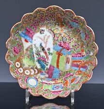 Antiguo plato foliado rosa cantón porcelana exportación china objetos preciosos siglo XIX segunda mano  Embacar hacia Mexico