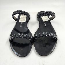 Sandálias femininas Stuart Weitzman Sawyer trançadas gelatina plana 6B preto sólido slip on comprar usado  Enviando para Brazil