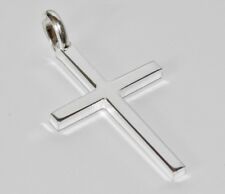 Pingente cruz/crucifixo liso prata esterlina 925 sólido - 39 mm de comprimento, usado comprar usado  Enviando para Brazil