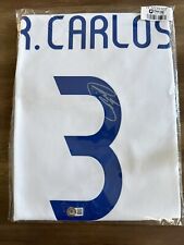 Camiseta de fútbol firmada a mano por Roberto Carlos del Real Madrid #3 - Certificado de autenticidad Beckett segunda mano  Embacar hacia Argentina