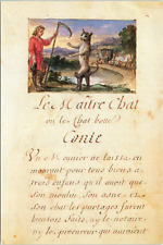 Postcard Vintage Opening of Puss in Boots Charles Perrault 1628-1703 Morgan Liba for sale  Shipping to South Africa