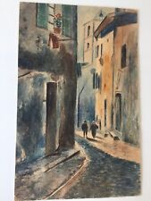 Aquarelle ancienne ruelle d'occasion  Nice-