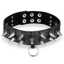 Gargantilha de couro preta gótica punk masculina feminina rebite O anel colarinho colar comprar usado  Enviando para Brazil