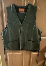 leather mens vest real for sale  Roxobel
