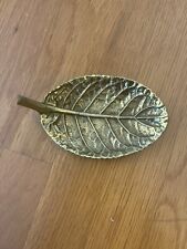 Vintage Virginia Metal Crafters Brass Gloxinia Leaf Dish Ring Trinket Tray 5" for sale  Shipping to South Africa