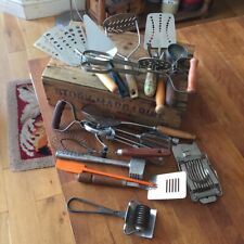 Used, Vintage Large Mixed Lot 17 Kitchen Utensils – Coloured Handles – Kitchenalia! for sale  Shipping to South Africa