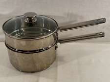 Wolfgang Puck Bistro Collection Steamer Pot Set Saucepan 3 Pcs. Stainless Steel for sale  Shipping to South Africa