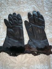 Paire de gants vintage pour femme en cuir fourré Saint Michael , taille 7  d'occasion  Briare