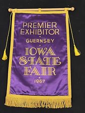 Banner vintage 1967 Iowa State Fair Premier expositor cetim seda Guernsey comprar usado  Enviando para Brazil